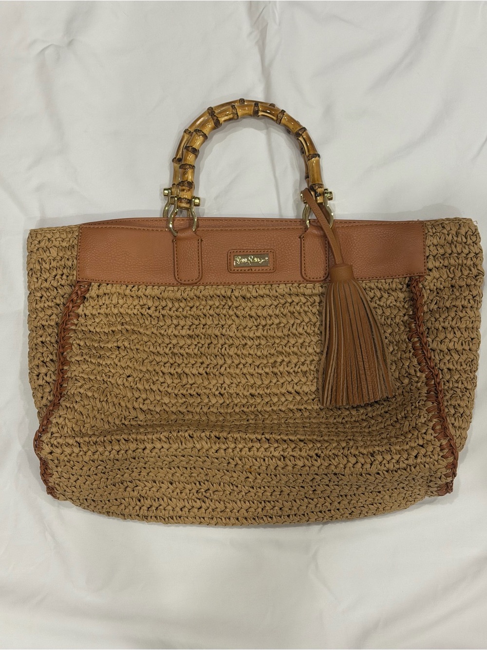 Lilly Pulitzer Greydon Straw Tote  Bag